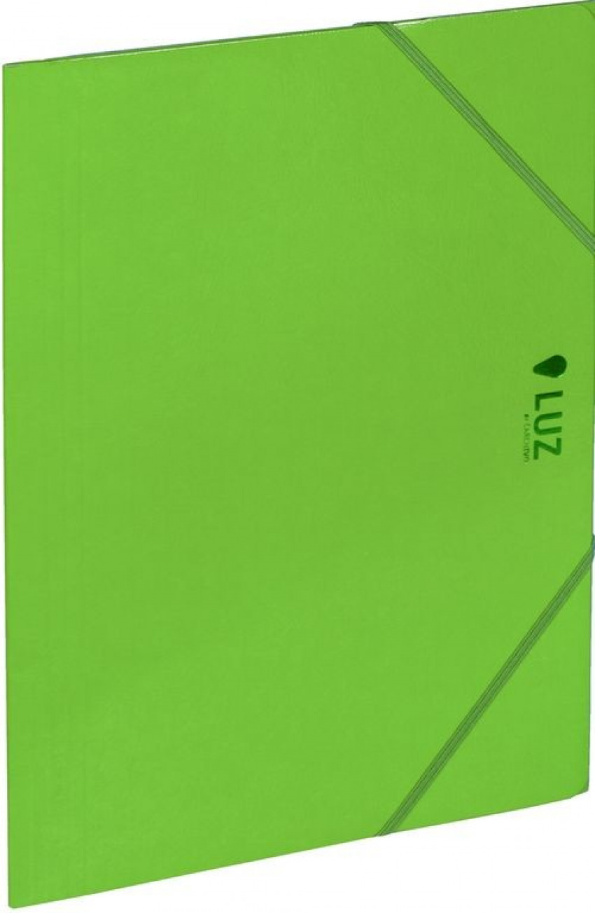Paq/5 carpeta fº carton gomas y solapas verde luz