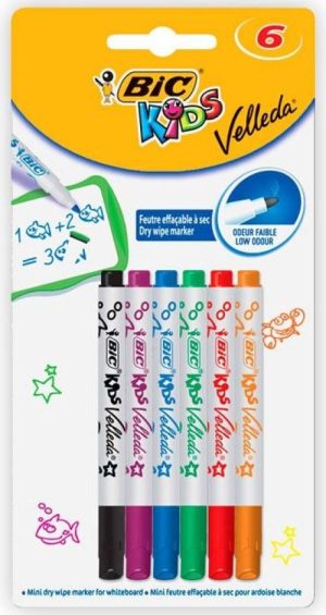 Estuche 6 rotuladores velleda bic kids colores surtidos
