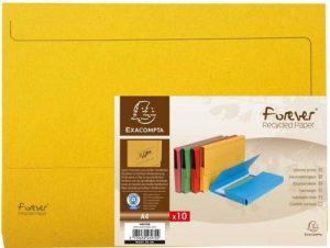 Paq/10 subcarpeta con bolsa a4 color amarillo serie forever