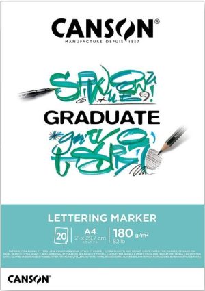 Bloc encolado a4 20h 180g market lettering canson