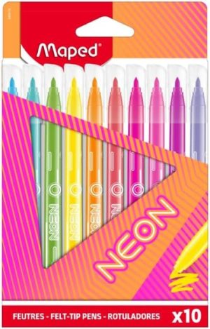 Estuche 10 rotuladores de colores neon