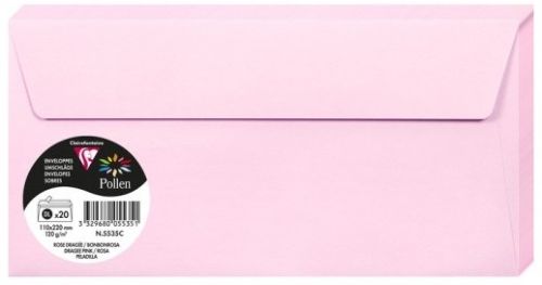 PAQ/20 SOBRE POLLEN 110X220 COLOR ROSA PELADILLA