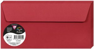 PAQ/20 SOBRE POLLEN 110X220 COLOR ROJO GROSELLA