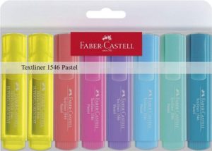 Estuche 8 marcadores fluorescentes texliner 46 faber-castell colores surtidos