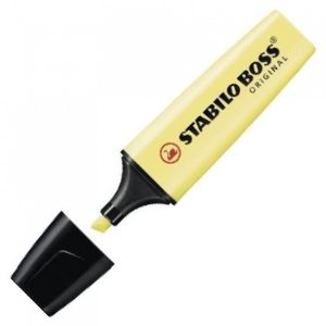 C/10 marcador fluorescente amarillo cremoso pastel stabilo boss 70/144