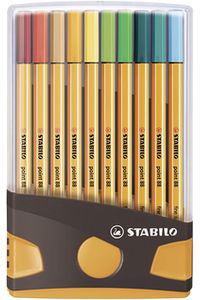Stuche 20 colores colorparade stabilo point 88 caja color antracita/naranja