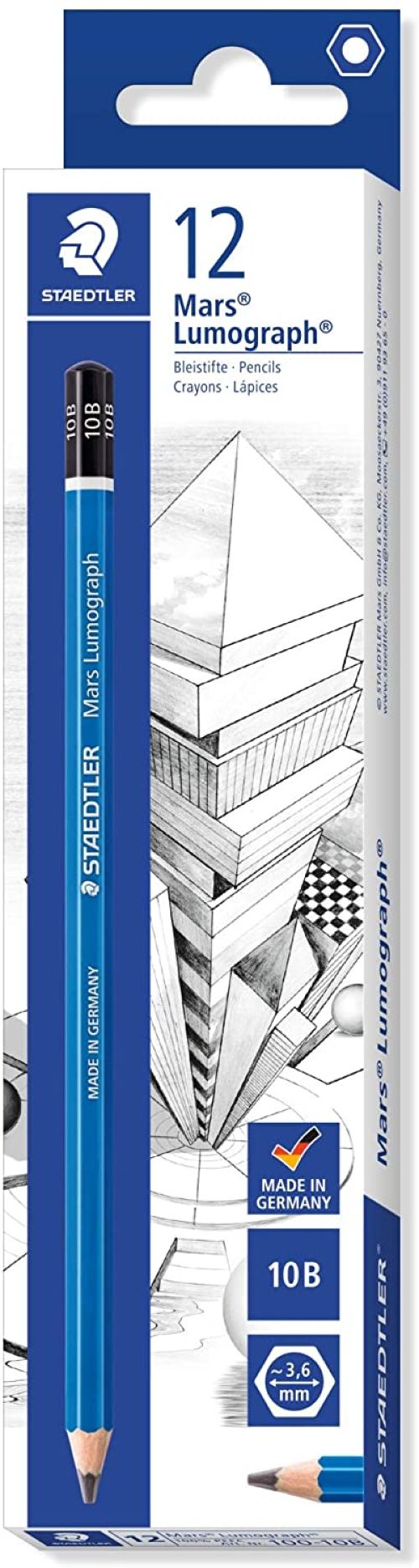 C/12 LAPIZ DE GRAFITO MARS LUMOGRAPH 100 10B