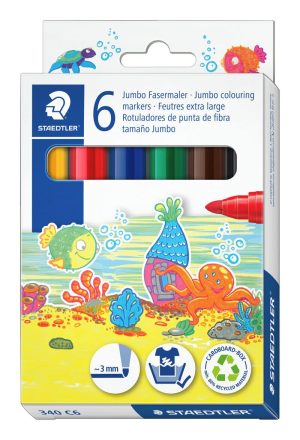 Estuche 6 rotulador grueso noris jumbo 340 colores surtidos