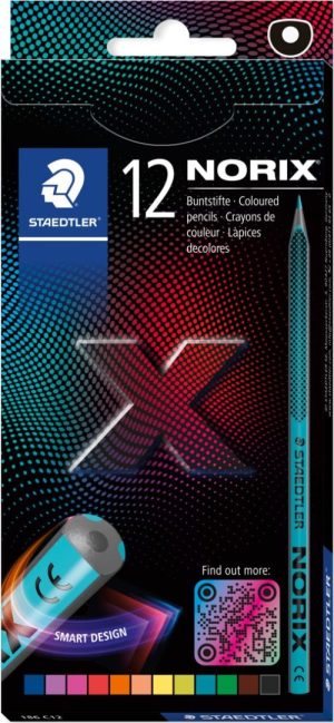 Estuche 12 lápices de colores surtidos norix