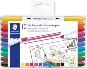 Estuche 10 rotuladores pizarra blanca 3010 colores surtidos