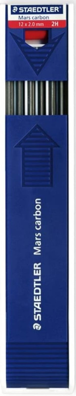 ESTUCHE 12 MINAS 2MM 2H MARS CARBON STAEDTLER