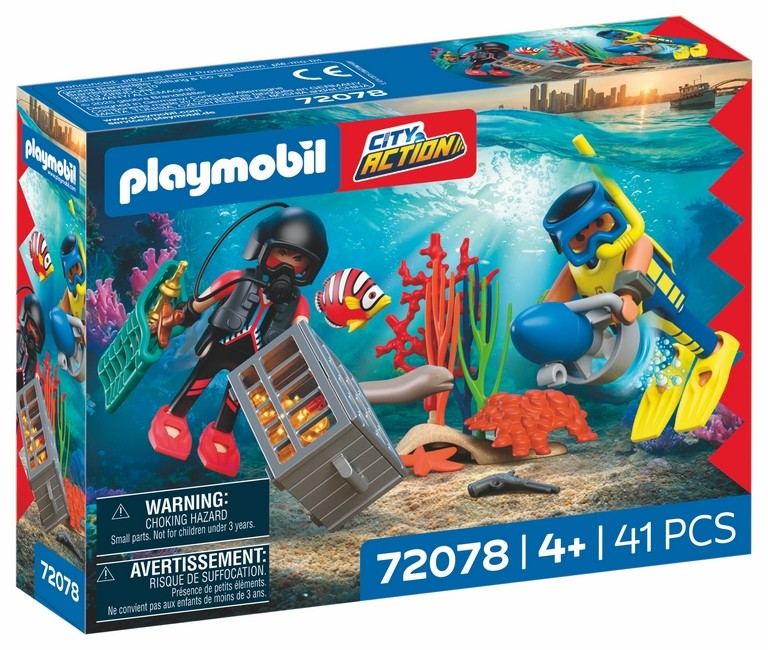 POLICIA BUZO CON TESORO PLAYMOBIL