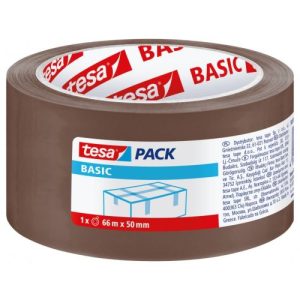 Pack 6 rollos cinta adhesiva para embalaje marron pp 66mx50mm