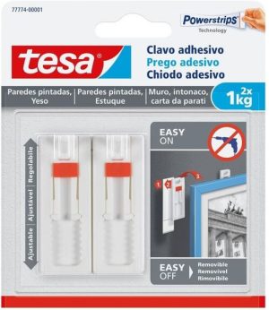 Pack/2 clavo adhesivo ajustable para pared
