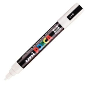 marcador uni posca pc-m5 color blanco punta 1,8-2,5mm