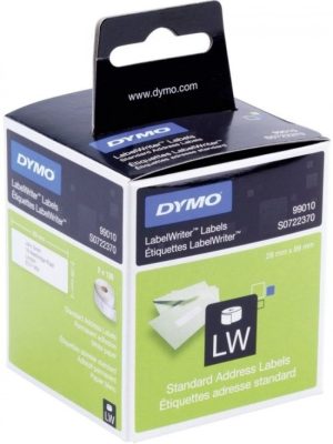 Pack/2 rollos etiqueta permanente blanca 89x28mm labelwriter papel para direcciones