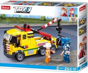CAMION GRUA CON REMOLQUE 205 PIEZAS TOWN SLUBAN