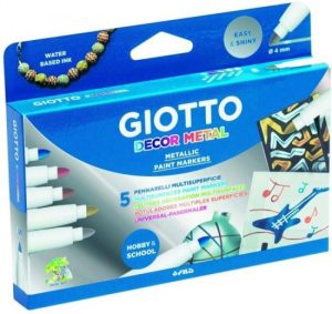 ESTUCHE 5 ROTULADORES GIOTTO DECOR METAL SURTIDOS