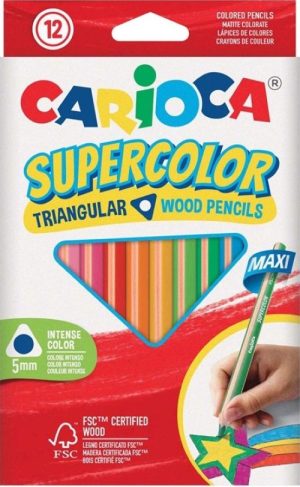 ESTUCHE 12 LAPICES DE COLORES MAXI TRIANGULAR SUPERCOLOR