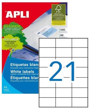 C/100 HOJAS ETIQUETAS FT/IM 70X42,4 APLI CANTOS RECTOS