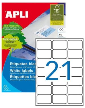 C/100 HOJAS ETIQUETAS FT/IM 63,5X38,1 APLI CANTOS ROMOS
