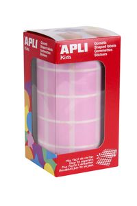 ROLLO GOMETS CUADRADOS ROSA AUTOADHESIVOS 20MM