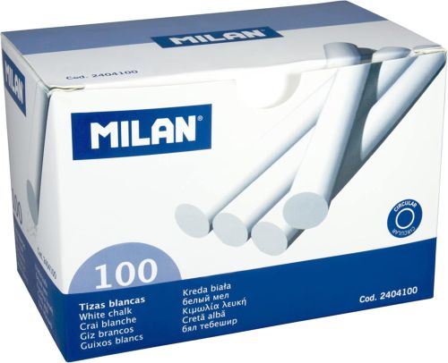 ESTUCHE 100 TIZAS ANTIPOLVO BLANCO MILAN
