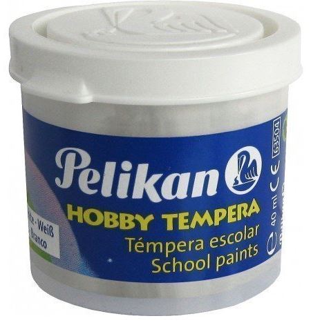 C/6 botes tempera pelikan 40ml color blanco