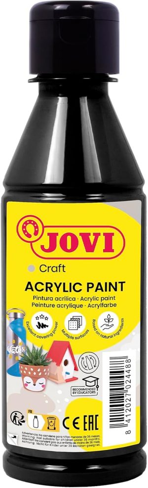 BOTE PINTURA JOVIDECOR ACRYL NEGRO 250ML