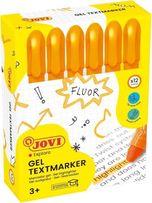 C/12 MARCADORES FLUORESCENTES CERA GEL NARANJA
