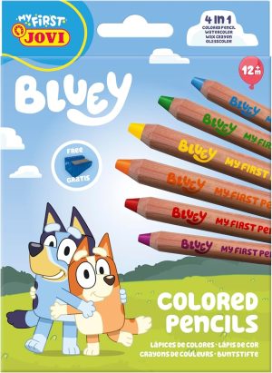 Estuche 6 lapices 4 en 1 bluey my first coloured pencil colores surtidos