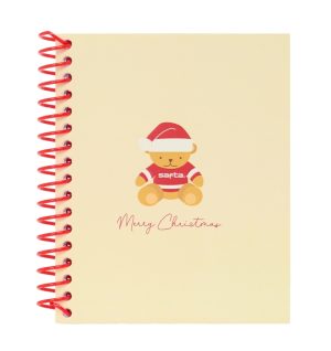 BLOC A6 120 HOJAS OSITO BEIGE FELICES FIESTAS 11,8x14,6cm