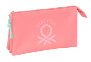 PORTATODO TRIPLE BENETTON BASICS CORAL 22x12x3cm