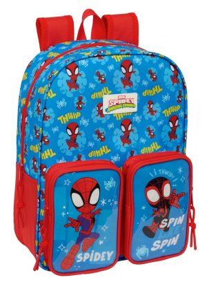 MOCHILA INFANTIL BOLSILLOS ADAPTABLE CARRO SPIDEY 26x34x11cm