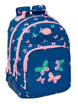 MOCHILA DOBLE ADAPTABLE CARRO BLACKFIT8 MARIPOSAS 32x42x15cm