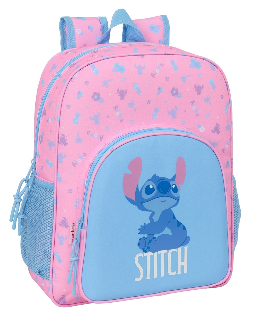 MOCHILA JUNIOR ADAPTABLE CARRO STITCH BRIGHT 32x38x12cm