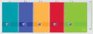 Paq/5 cuaderno espiral a4+ 80h 90g. cuad.5x5 europeanbook1 live &go colores neutros