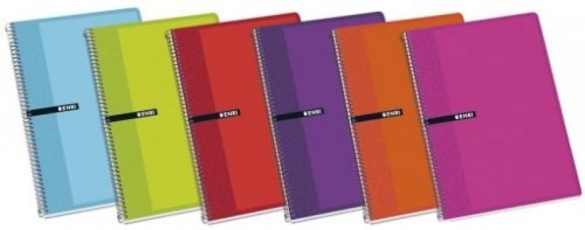 PAQ/5 CUADERNO ESPIRAL Fº 80H 60G. PAUTA 3MM TAPA DURA
