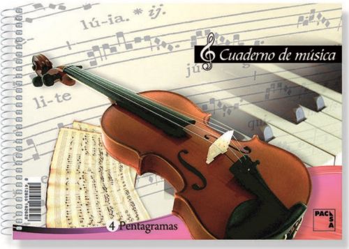 Paq/20 bloc de musica 4º 20h 4 pentagramas 80g. pacsa