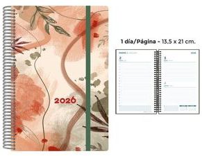AGENDA ANUAL ESPIRAL 2026 PP DP DECORADA SUNSET 4º