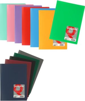 C/12 CARPETA Fº 50 FUNDAS SOLDADAS OPACAS POLIPLAS SURTIDOS