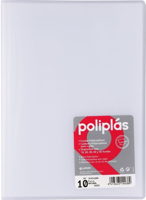 CARPETA Fº 50 FUNDAS SOLDADAS TRANSLUCIDAS NATURAL