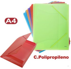 Paq/12 carpeta a4 gomas y solapas pp opaco centauro