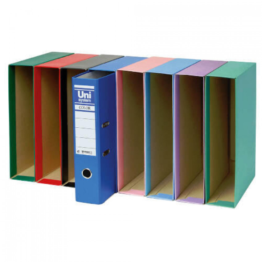 CAJA ARCHIVADOR DE PALANCA Fº UNISYSTEM VERDE
