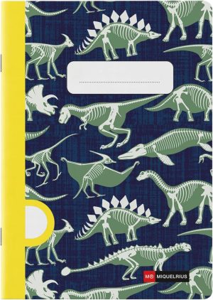 CUADERNO GRAPA A5 48H LIS 90G DINOS FOSSIL 148x210mm