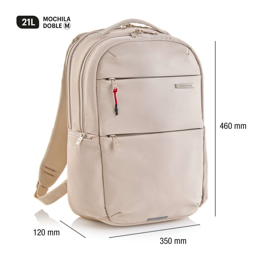 Mochila mediana bag to work color beige 35x46x12cm