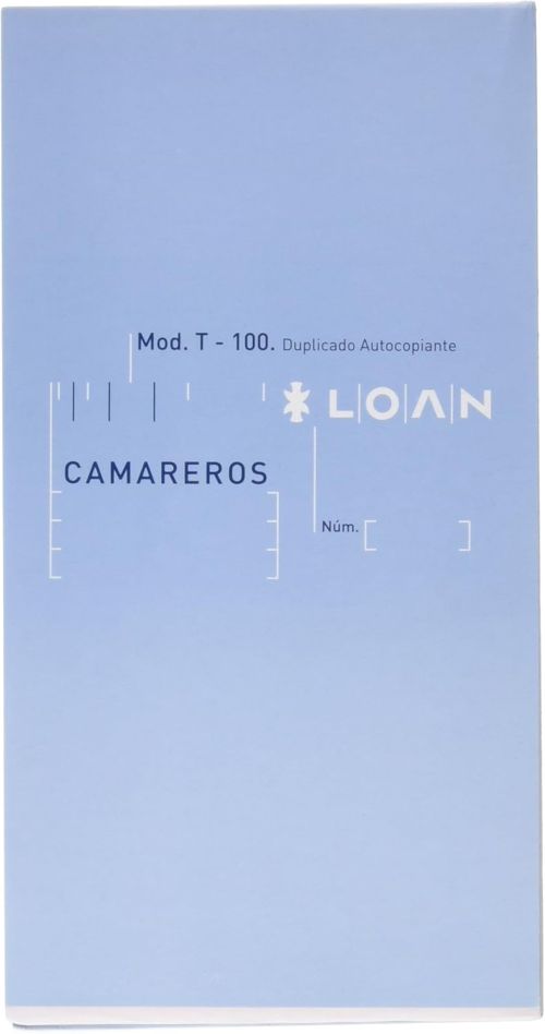 PAQ/10 TALONARIOS DE CAMAREROS 10,5X21CM DUPLICADO AUT T100