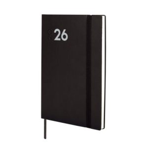 Agenda anual 2026 mara y4 dia pagina 12x17cm negra