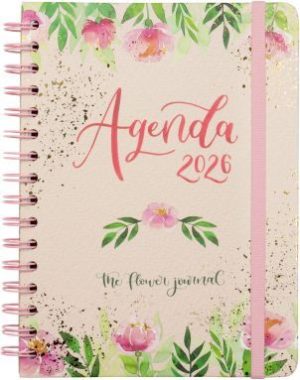 AGENDA ANUAL 2026 FLOWER JOURNAL E10 SVH ROSA