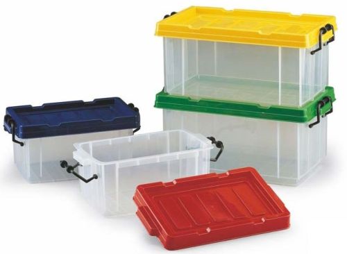 C/10 CAJAS MULTIUSOS 28X18X12CM POLIPROPILENO COL. SURTIDOS